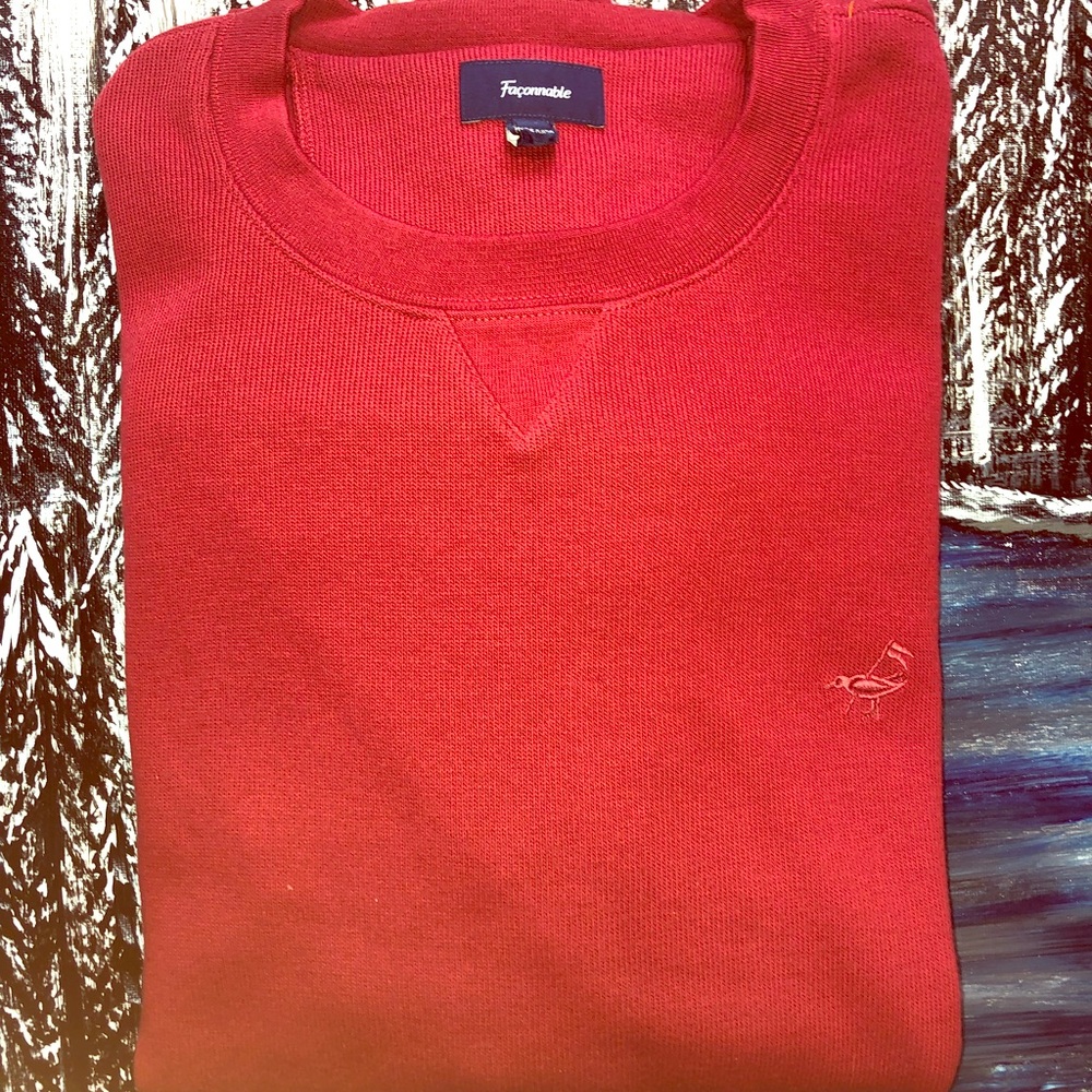 Faconnable Red XL Crew Neck Sweater